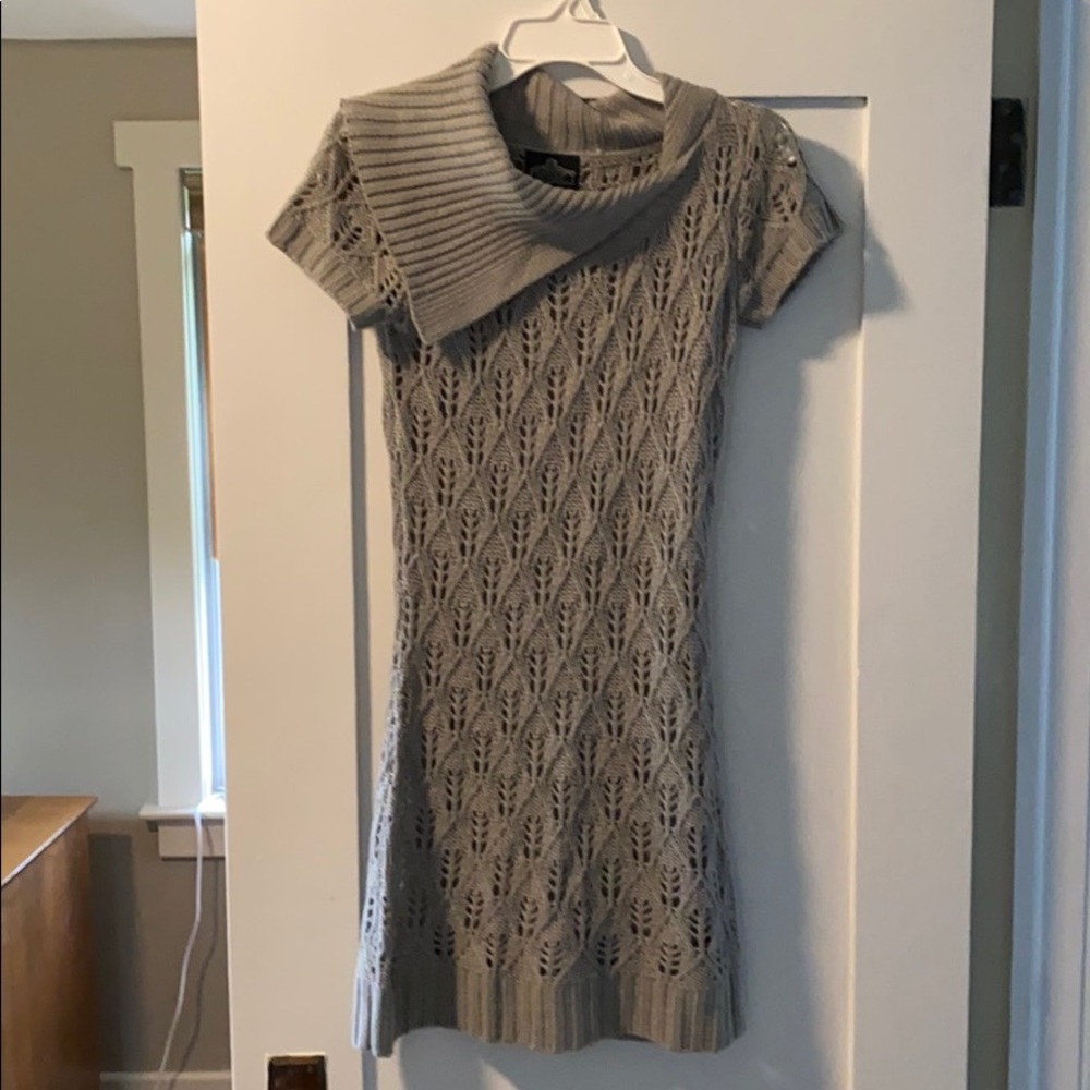 Gray sweater dress